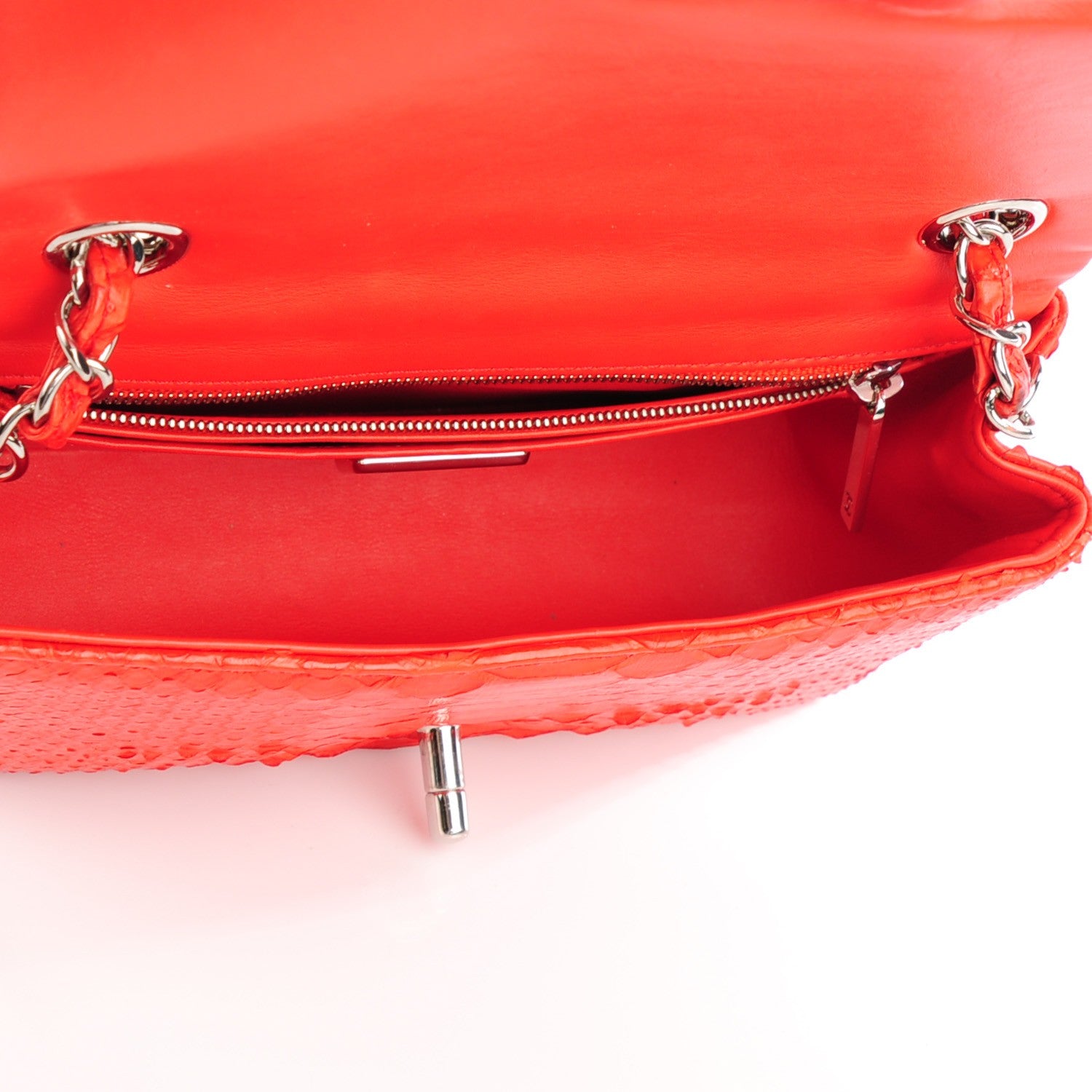 Chanel Python Mini Rectangular Flap Red 5 of 8