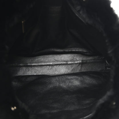Chanel Orylag Rabbit Fur CC Tote Black 5 of 10
