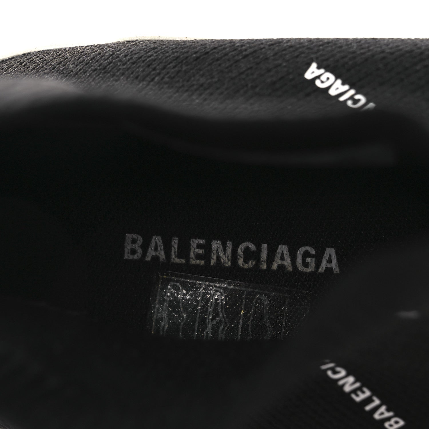 Balenciaga Neoprene Knit Allover Logo Bi-Color Sole Womens Speed Sneakers 35 Black White 18 of 26