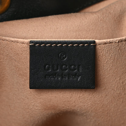 Gucci Calfskin Matelasse Sylvie Web GG Marmont Bucket Bag Black 6 of 9