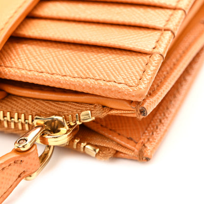 Prada Calfskin Small Triangle Wallet Ambra 9 of 10