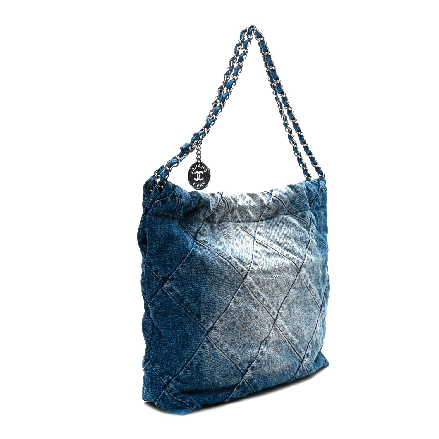 Chanel Denim Quilted Small Chanel 22 Blue 4 of 11