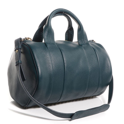 Alexander Wang Pebbled Lambskin Rocco Dark Argon w Pale Gold Hardware 3 of 8