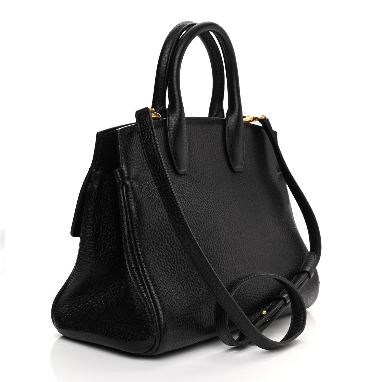 Salvatore Ferragamo Hammered Calfskin Studio Rock Bag Black 3 of 10