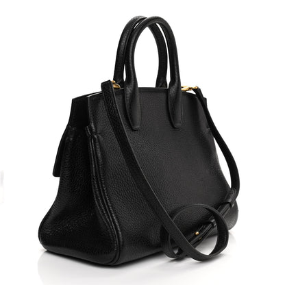 Salvatore Ferragamo Hammered Calfskin Studio Rock Bag Black 3 of 10