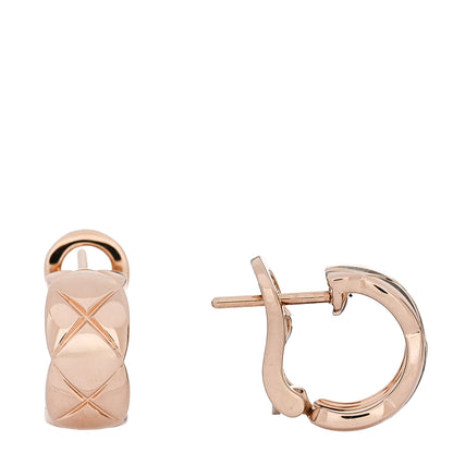 Chanel 18K Beige Gold Coco Crush Hoop Earrings 1 of 5