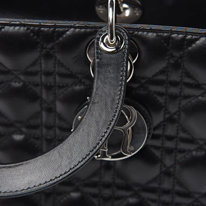 Christian Dior Lambskin Cannage Large Lady Dior Black 14 of 17