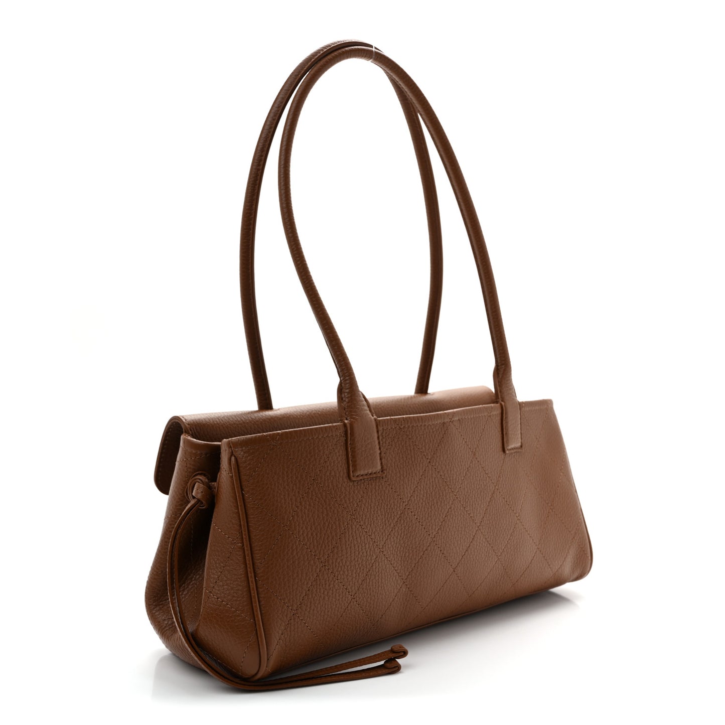 Grained Calfskin Stitched Urban Essentials Small Shopping Bag Camel