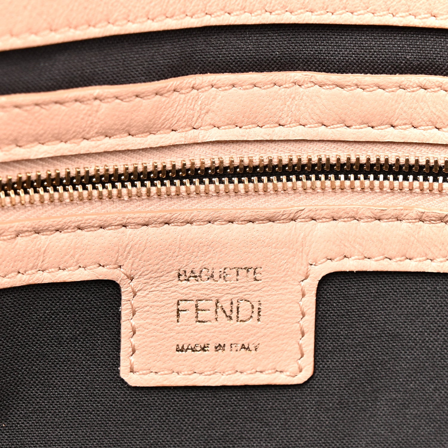Fendi Nappa FF 1974 Embossed Baguette Baby Pink 6 of 12