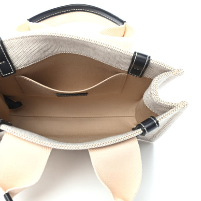 Chloe Cotton Calfskin Small Woody Ribbon Tote White Blue 4 of 8