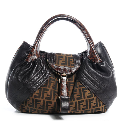 Fendi Zucca Nappa Nuvolata Vitello Tortuga Spy Tobacco Moro 1 of 9