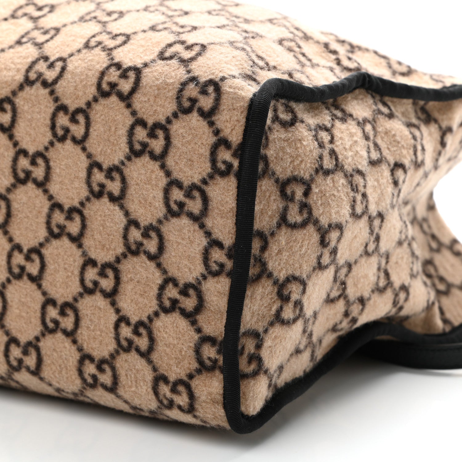 Gucci Covered Wool GG Monogram Large Tote Bag Beige Ebony 6 of 12