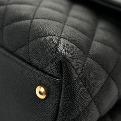 Chanel Caviar Lizard Quilted Medium Coco Handle Flap Black 12 of 19