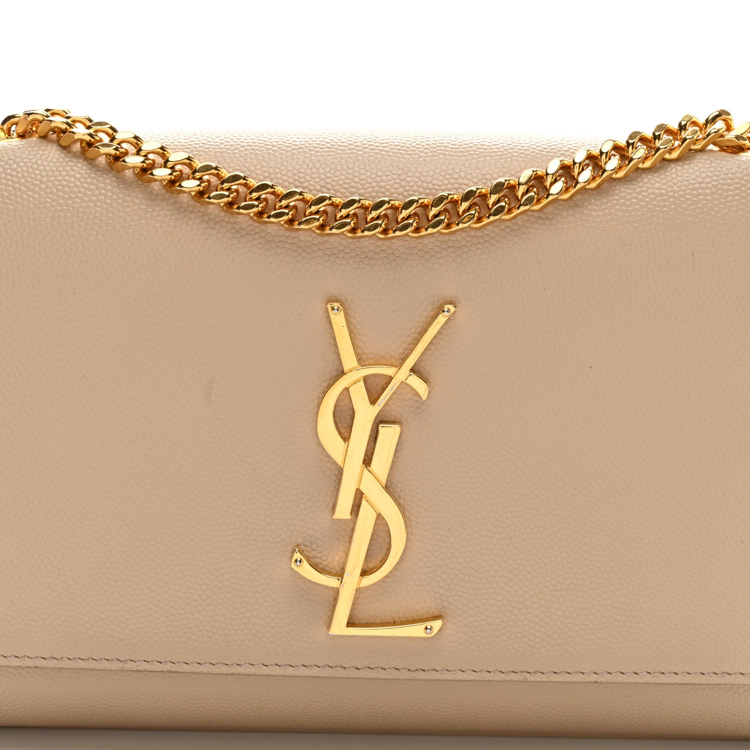 Saint Laurent Grain De Poudre Small Monogram Kate Satchel Nude Powder 7 of 9