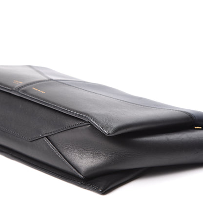 Celine Supple Natural Calfskin Tri-Fold Clutch Black Blue 8 of 8