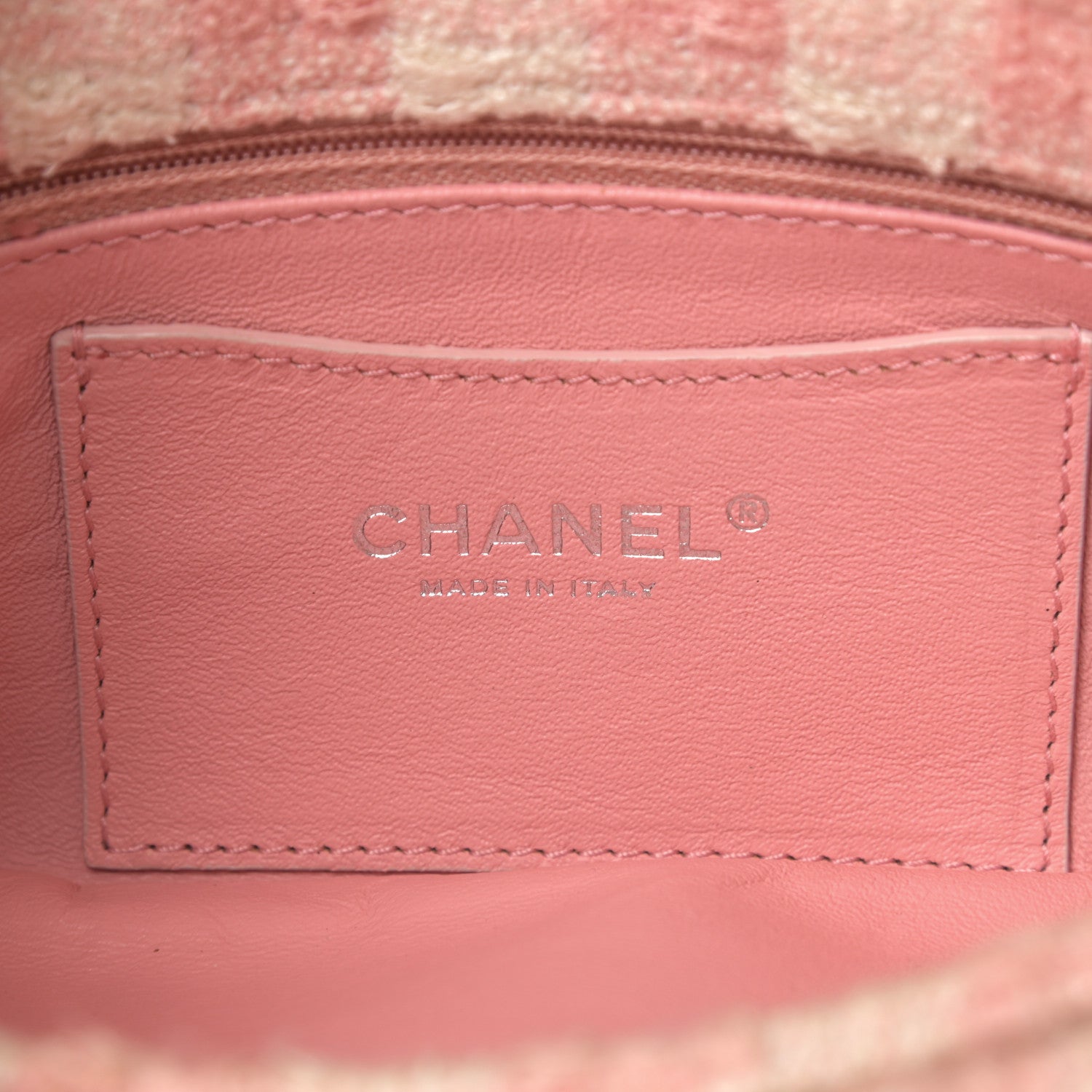 Chanel Tweed Quilted Small Just Mademoiselle Bowling Bag Pink White 6 of 12