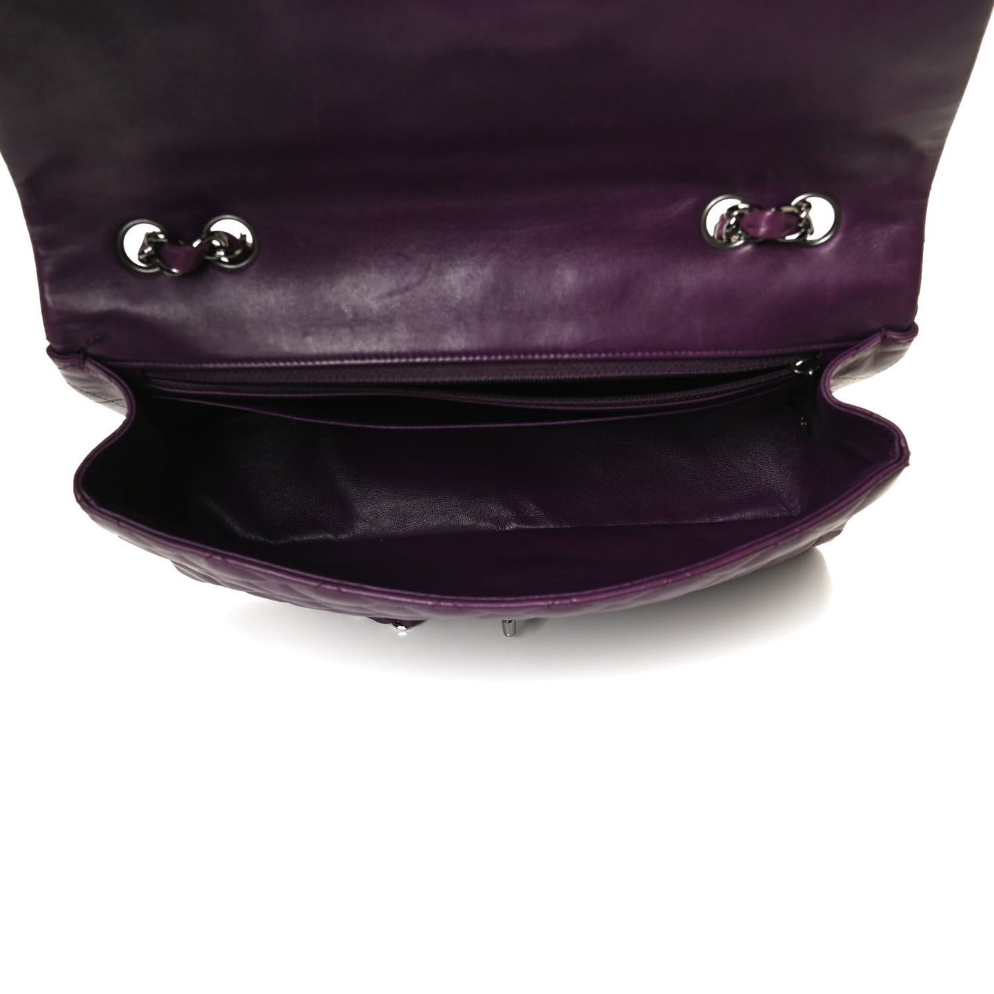 Lambskin Quilted Jumbo Single Flap Purple