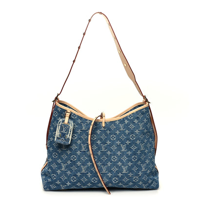Louis Vuitton Monogram Denim CarryAll MM Blue 1 of 12