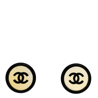 Chanel Mirror CC Clip On Earrings Black 1 of 4