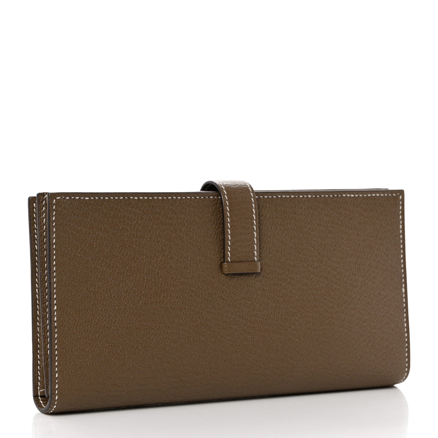 Hermes Chevre Mysore Bearn Gusset Wallet Etoupe 3 of 8