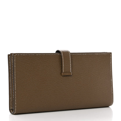 Hermes Chevre Mysore Bearn Gusset Wallet Etoupe 3 of 8