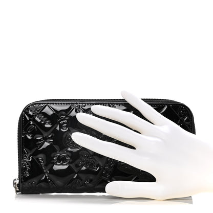 Chanel Patent Calfskin Lucky Symbols Zip Around Wallet Black 2 of 12