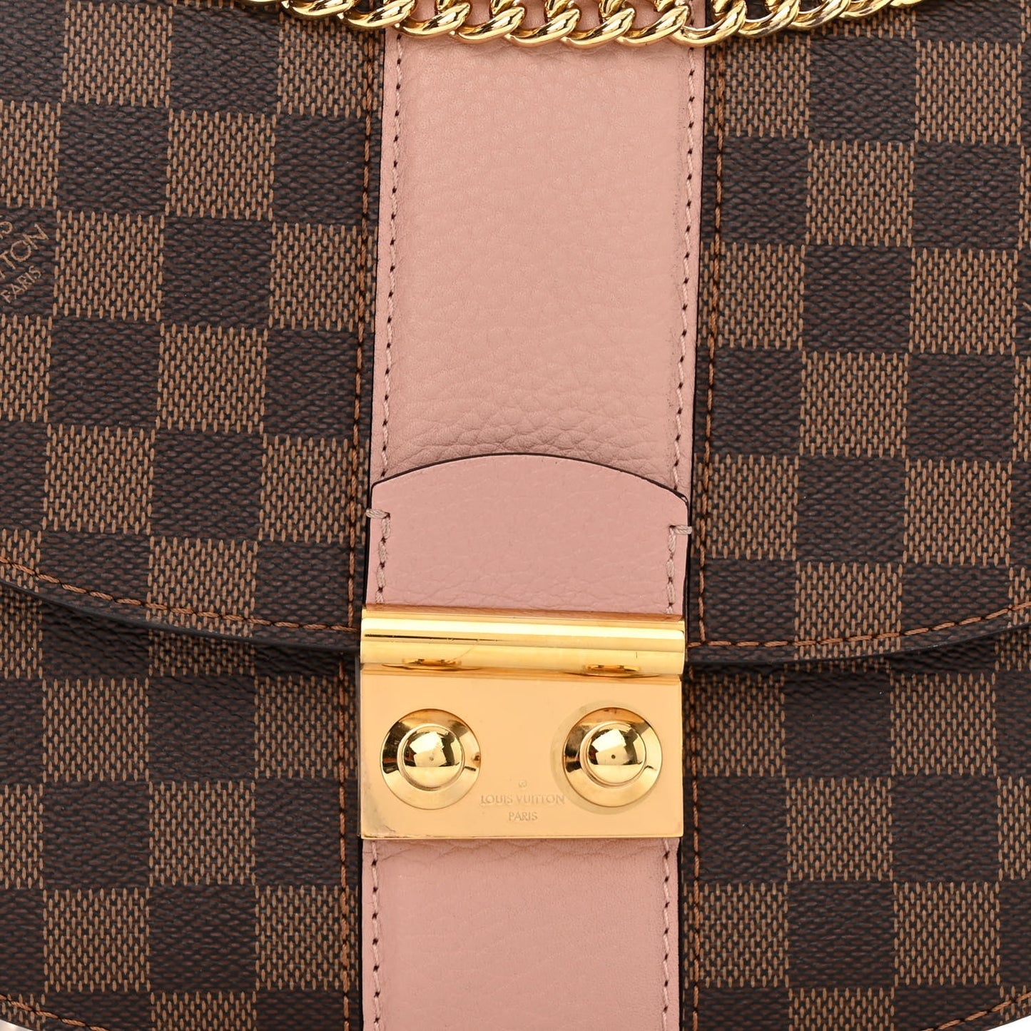 Damier Ebene Cuir Taurillon Wight Magnolia