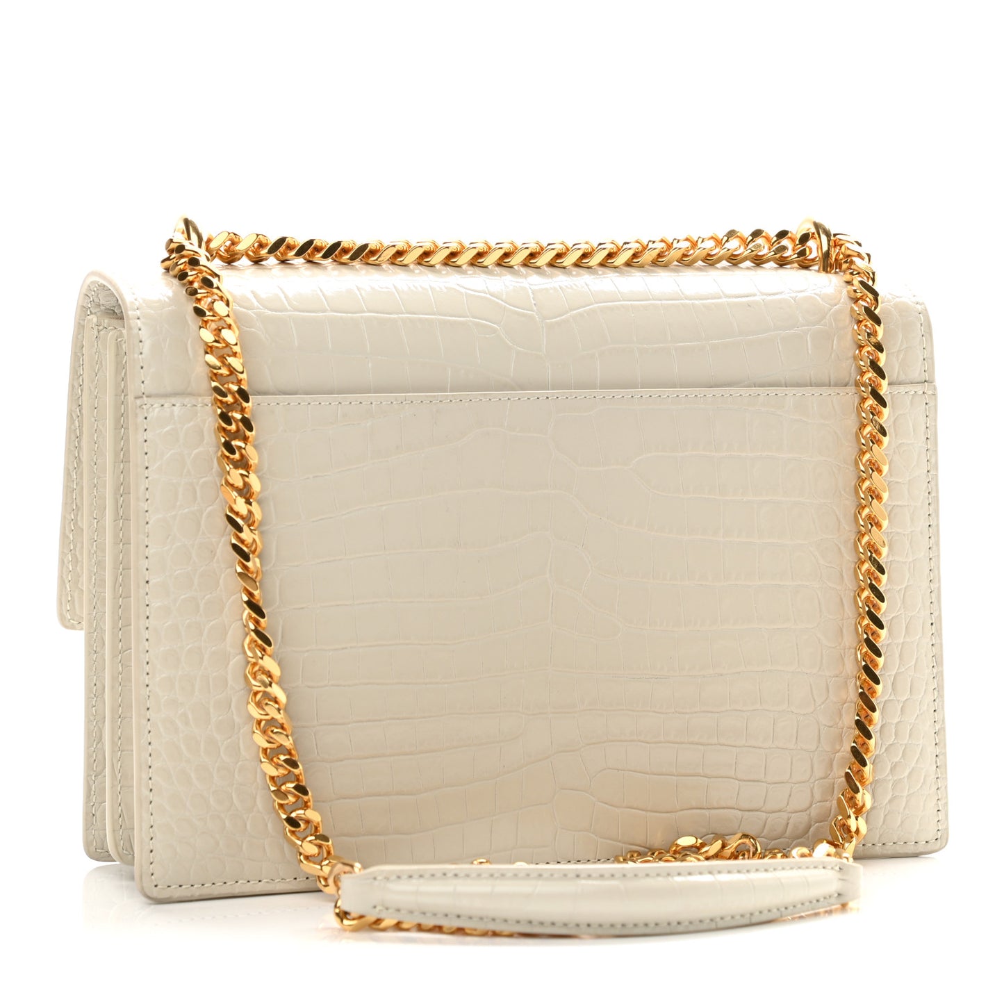 Calfskin Crocodile Embossed Medium Monogram Sunset Blanc Vintage