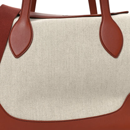 Loro Piana Calfskin Cotton Linen XL Sesia Happy Day Bag Natural Kummel 7 of 9
