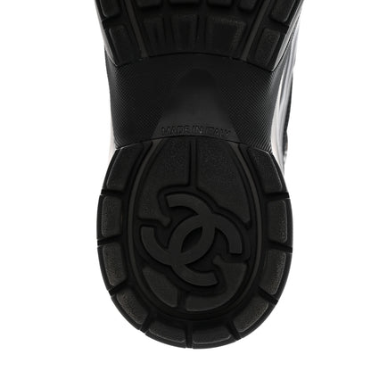 Chanel Fabric Laminated Calfskin Stretch CC Womens Sneakers 37 Black 8 of 8