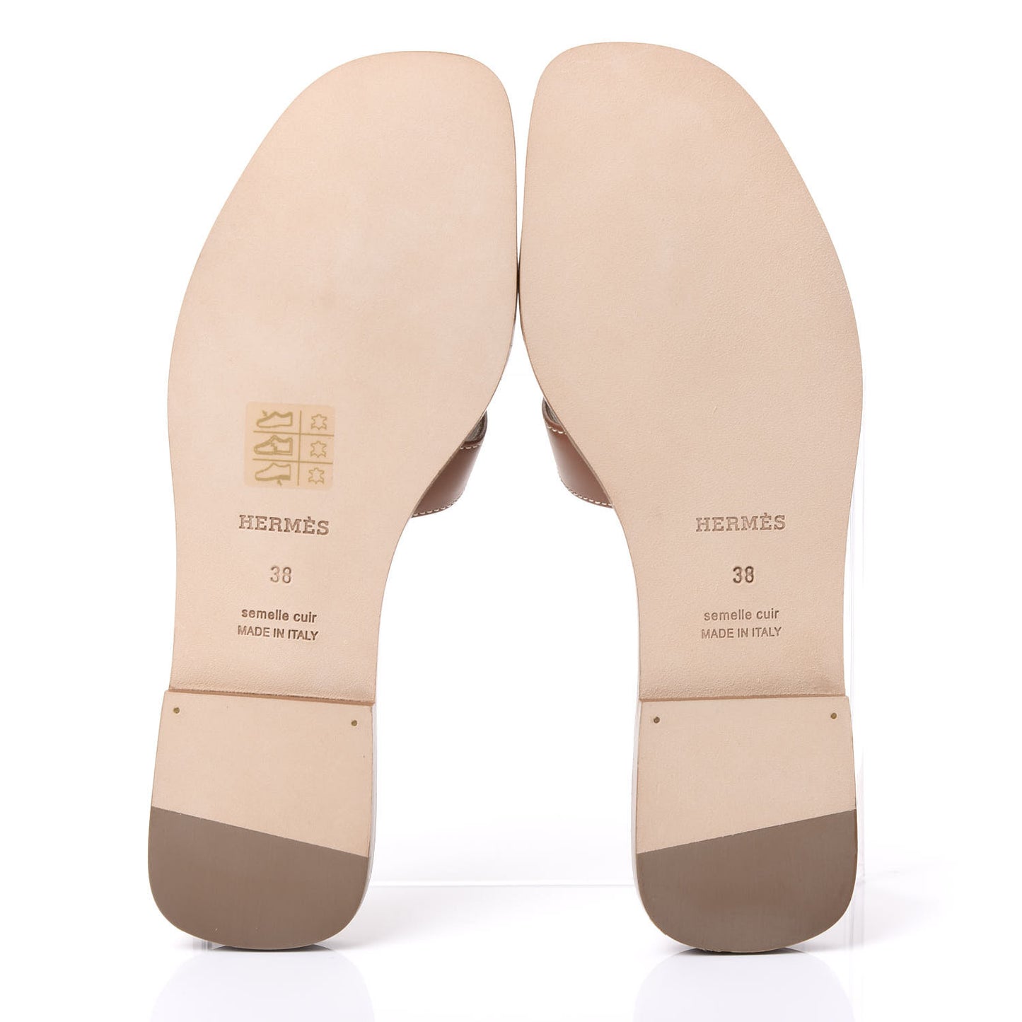 Box Calfskin Oran Sandals 38 Gold