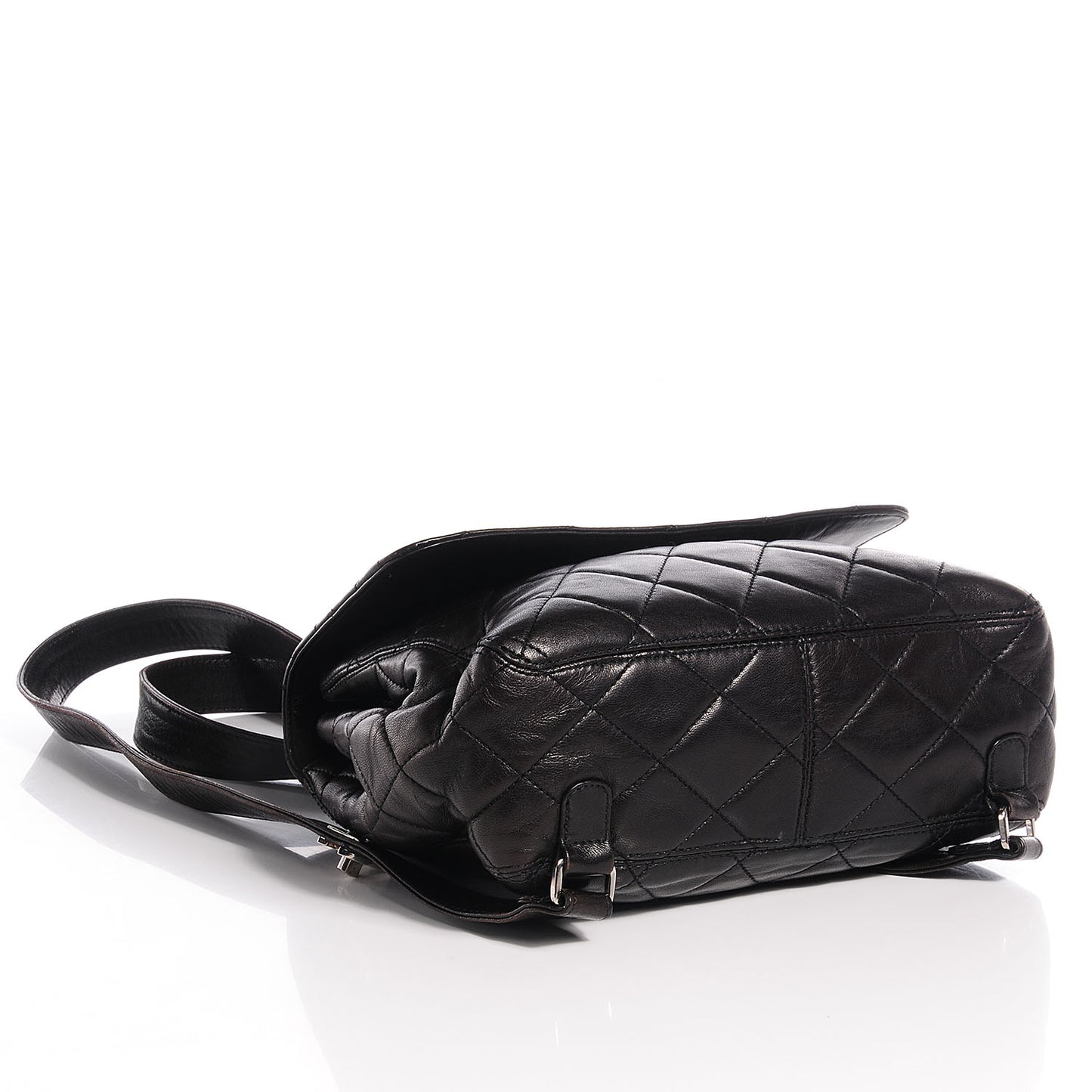 Lambskin Quilted Backpack Black