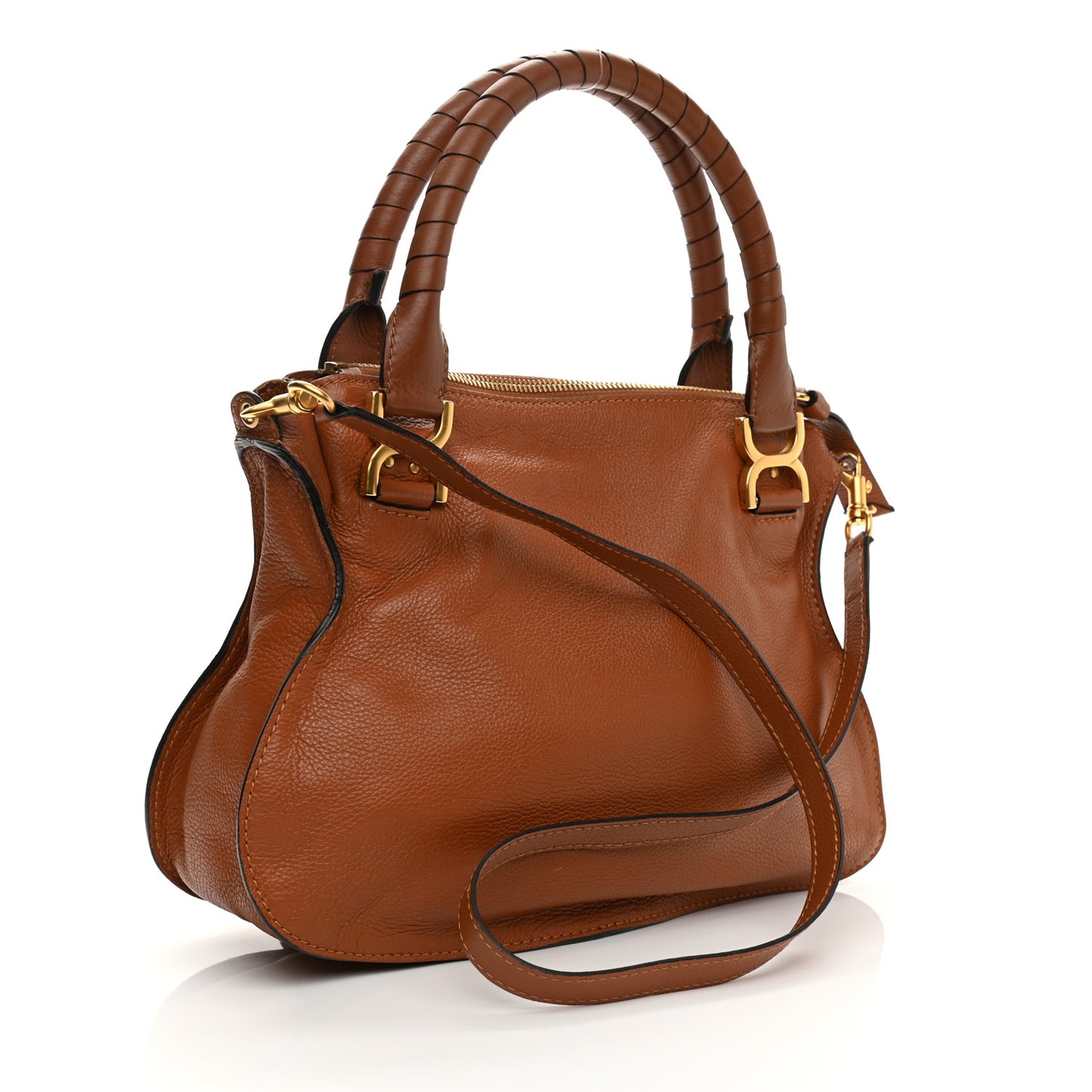 Calfskin Medium Marcie Satchel Tan
