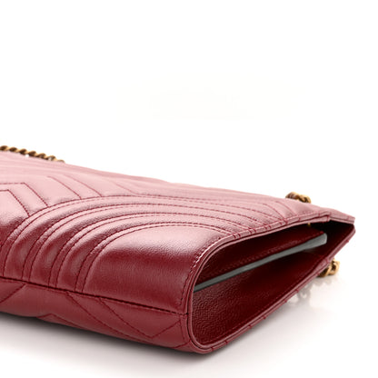 Gucci Azalea Calfskin Matelasse Heart Medium GG Marmont Slim Shoulder Bag Romantic Cerise 10 of 10