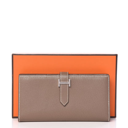 Hermes Chèvre Mysore Bearn Gusset Wallet Etoupe 8 of 8