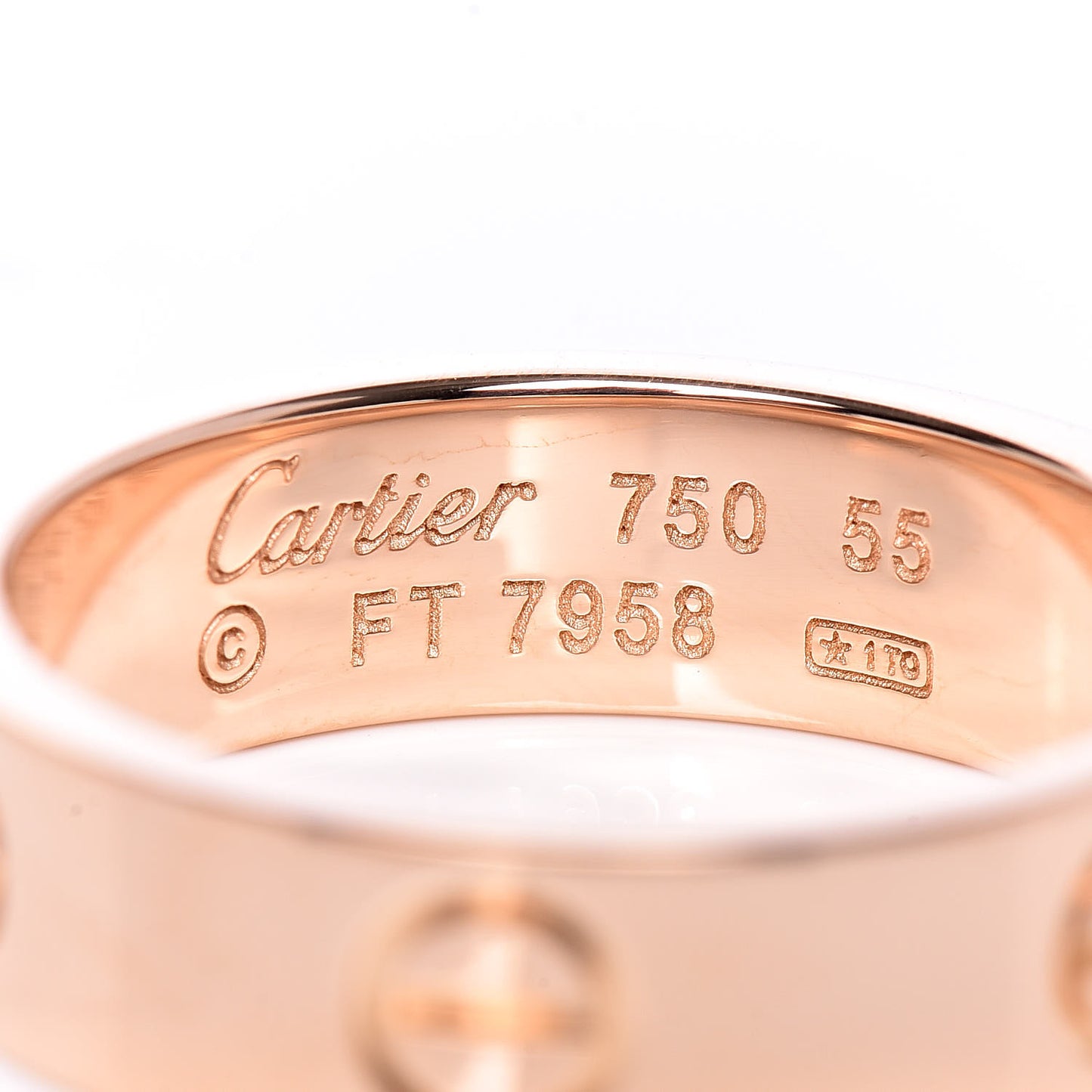 18K Pink Gold 5.5mm LOVE Ring 55 7.25
