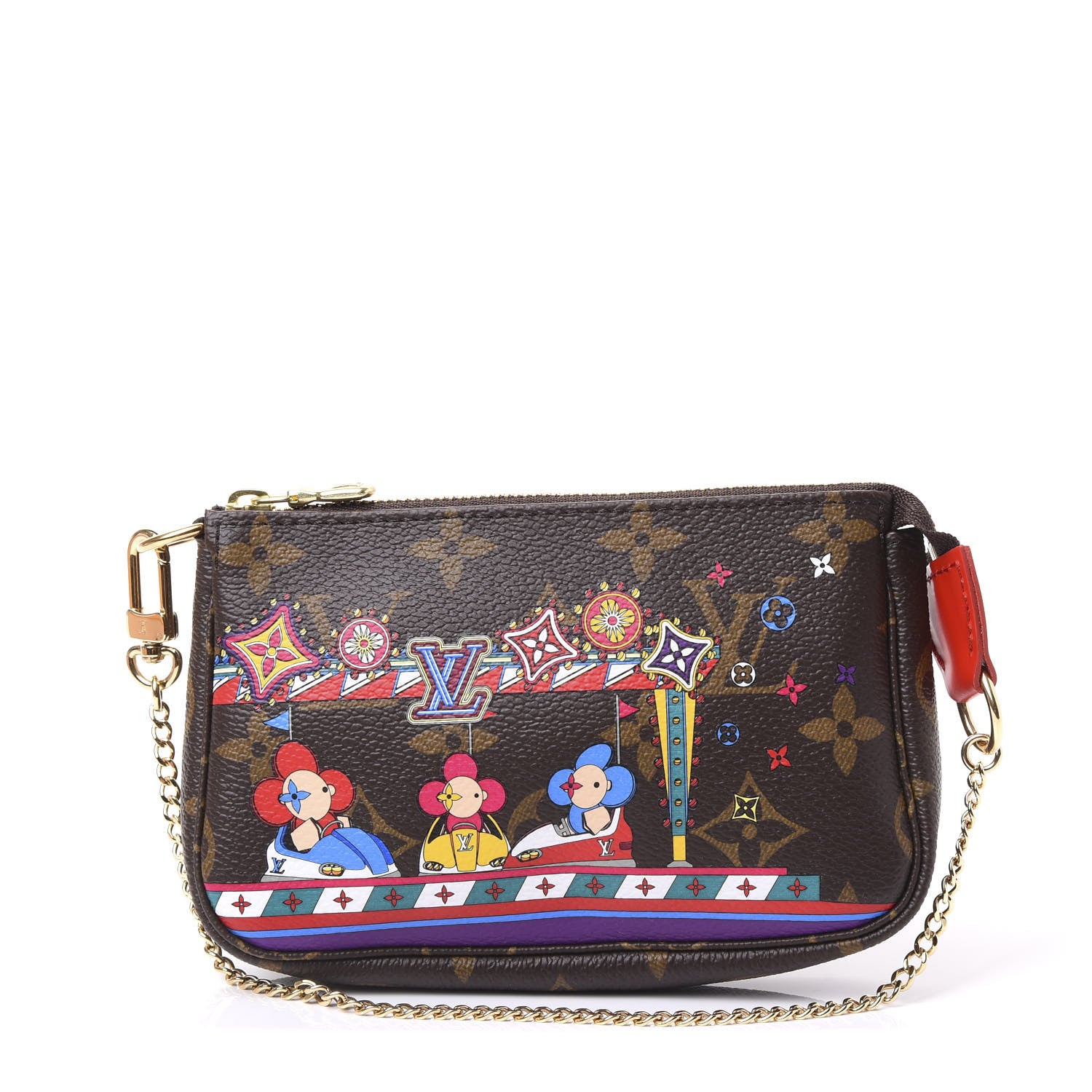 Louis Vuitton Monogram 2020 Christmas Animation Bumper Cars Mini Pochette Accessories Coquelicot 1 of 10
