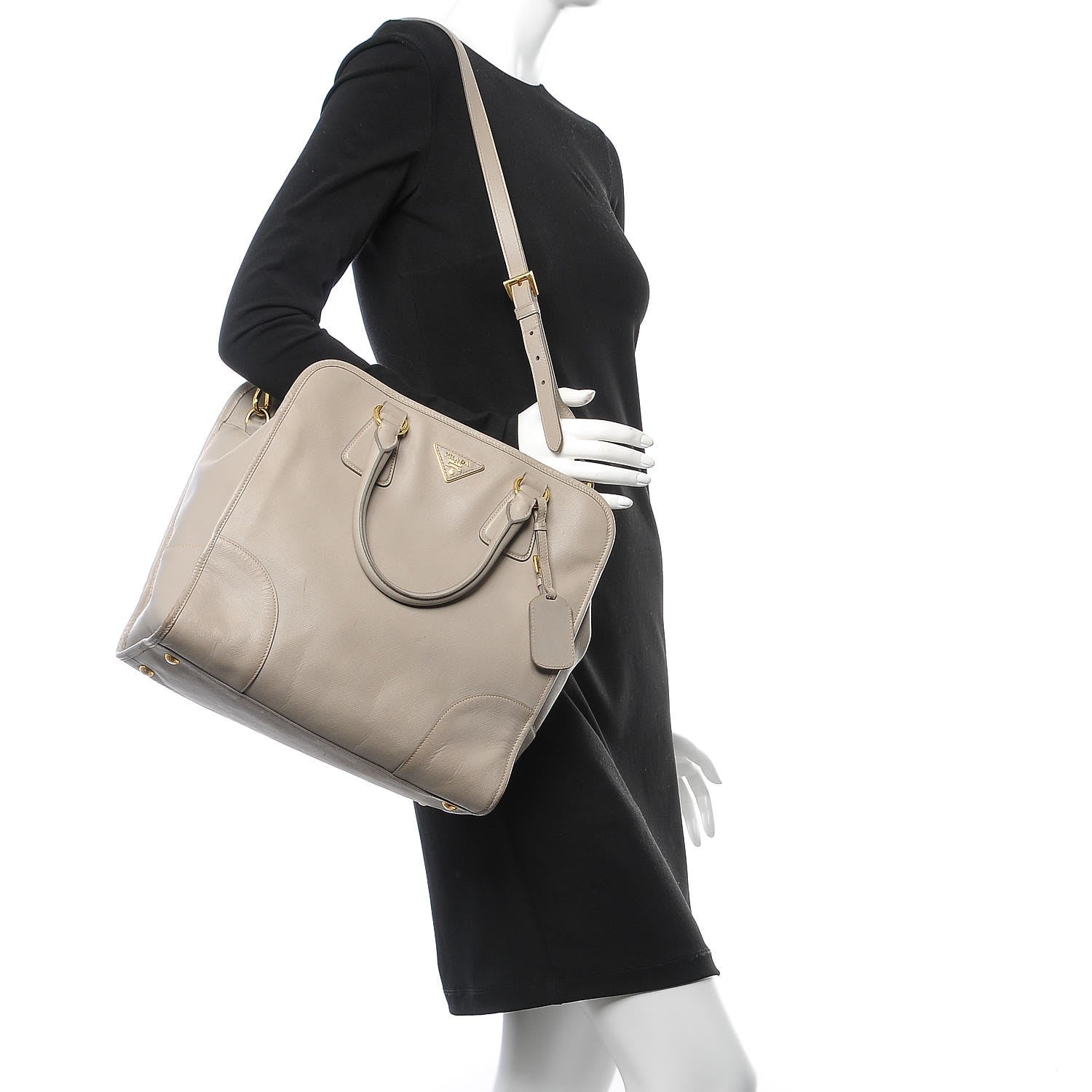 Prada Saffiano Lux Shopping Tote Pomice 3 of 18