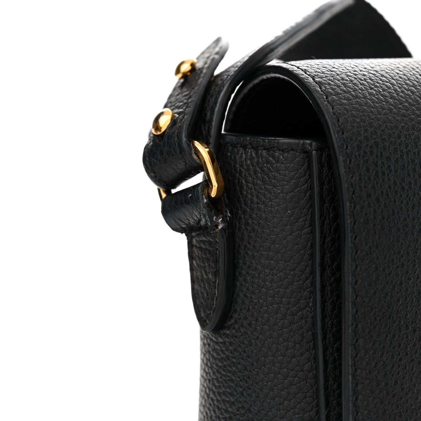 Grainy Calfskin Vintage Check Note Crossbody Bag Black
