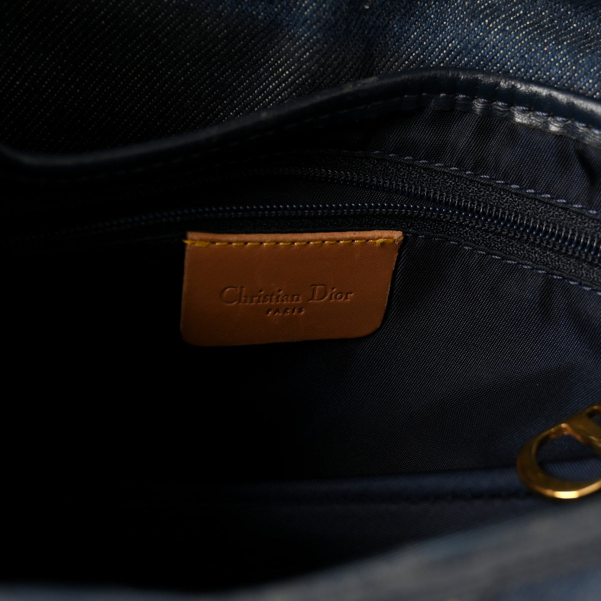 Christian Dior Denim Calfskin Saddle Bag Blue 5 of 10