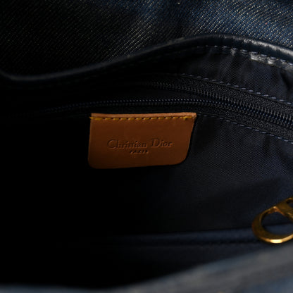 Christian Dior Denim Calfskin Saddle Bag Blue 5 of 10