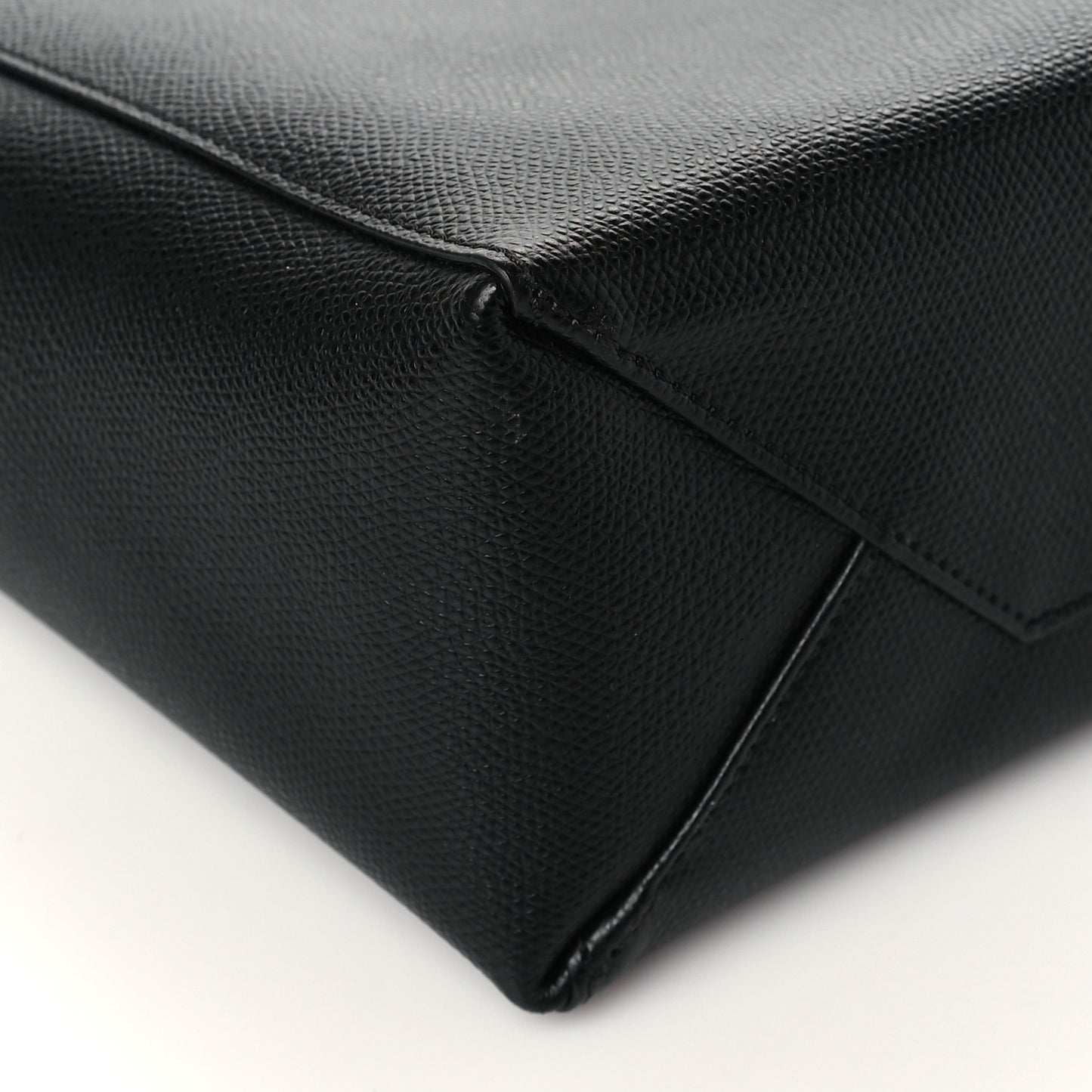 Grained Calfskin Small Vertical Cabas Black