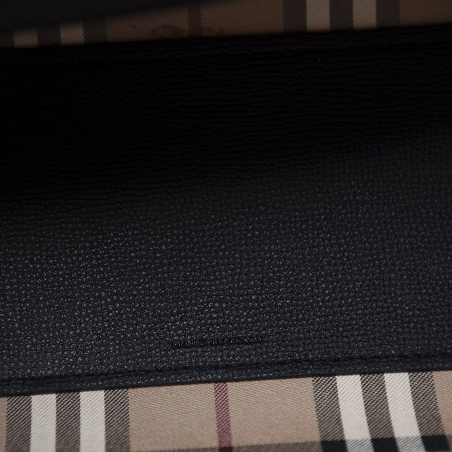 Grainy Calfskin Haymarket Colours Check Medium Zip Tote Black