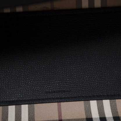 Burberry Grainy Calfskin Haymarket Colours Check Medium Zip Tote Black 6 of 12