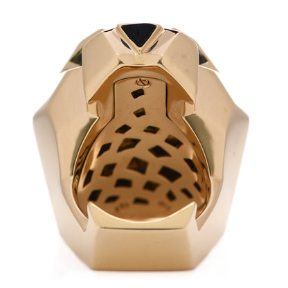 Cartier 18K Yellow Gold Peridot Onyx Panthere De Cartier Ring 57 8 6 of 10
