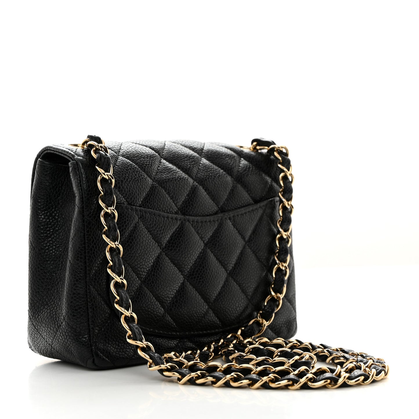 Caviar Quilted Mini Square Flap Black