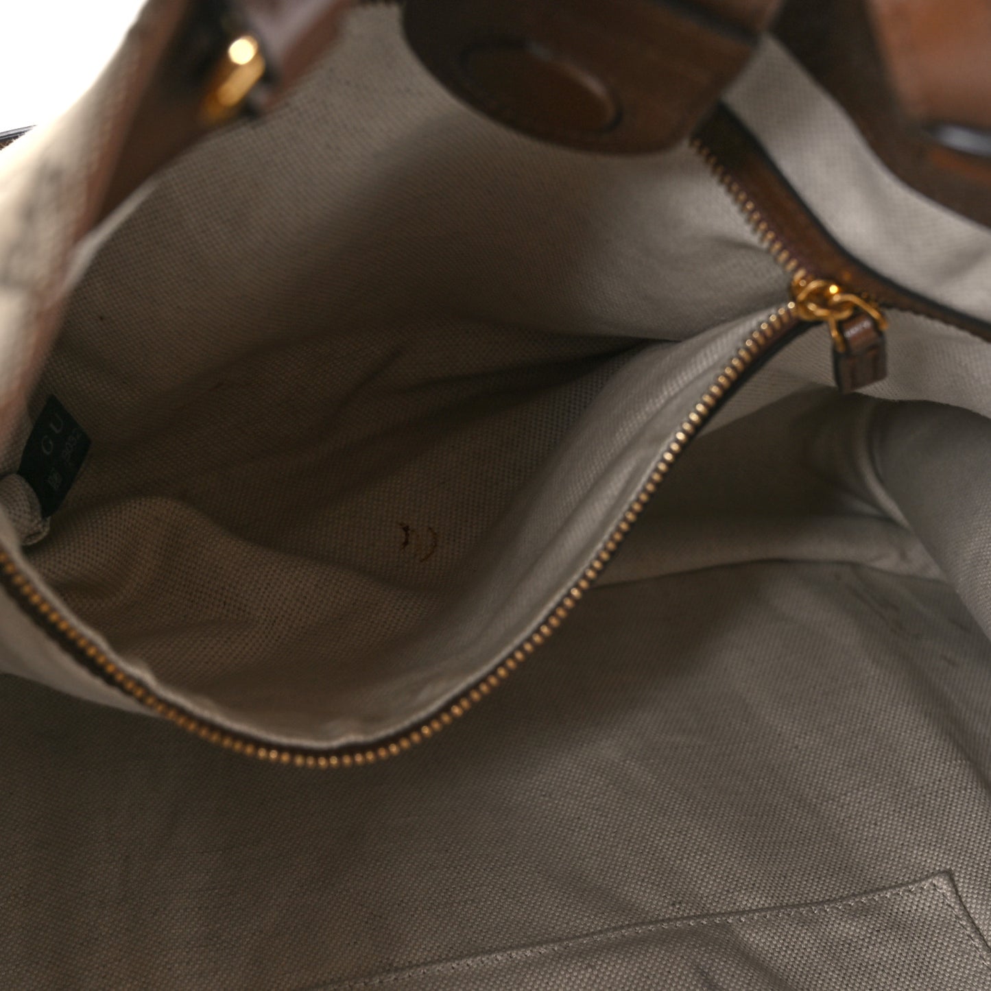 Monogram Calfskin Large Horsebit 1955 Tote Bag Beige Brown Sugar