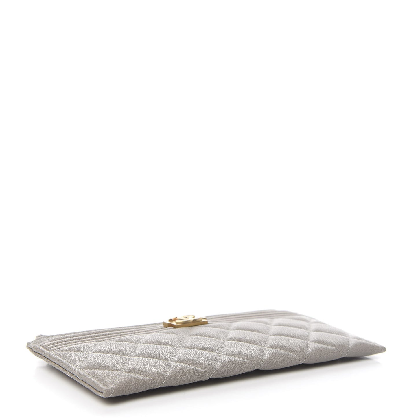 Caviar Quilted Classic Zip Boy Pouch Grey