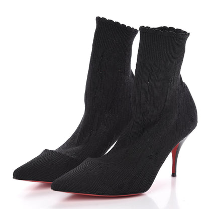 Christian Louboutin Tricot Lurex Sandrine 80 Sock Ankle Boots 37.5 Black 3 of 7