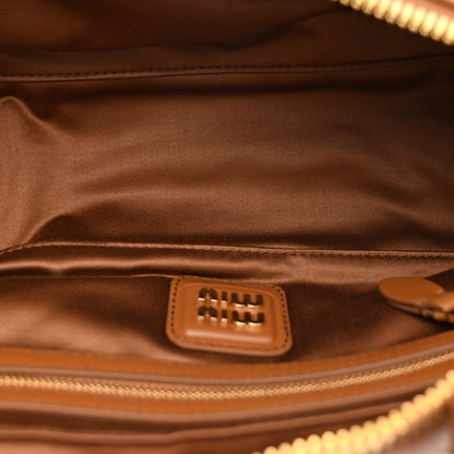 Miu Miu Calfskin Softy Small Beau Contrast Top Handle Bag Cognac 5 of 10
